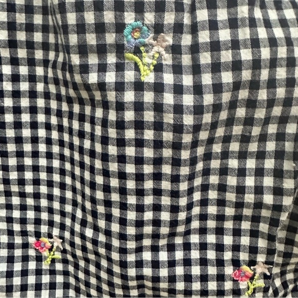 Gap Kids L Gingham Capsleeve Dress With Embroidered Flowers And Checkered Print - Picture 10 of 12
